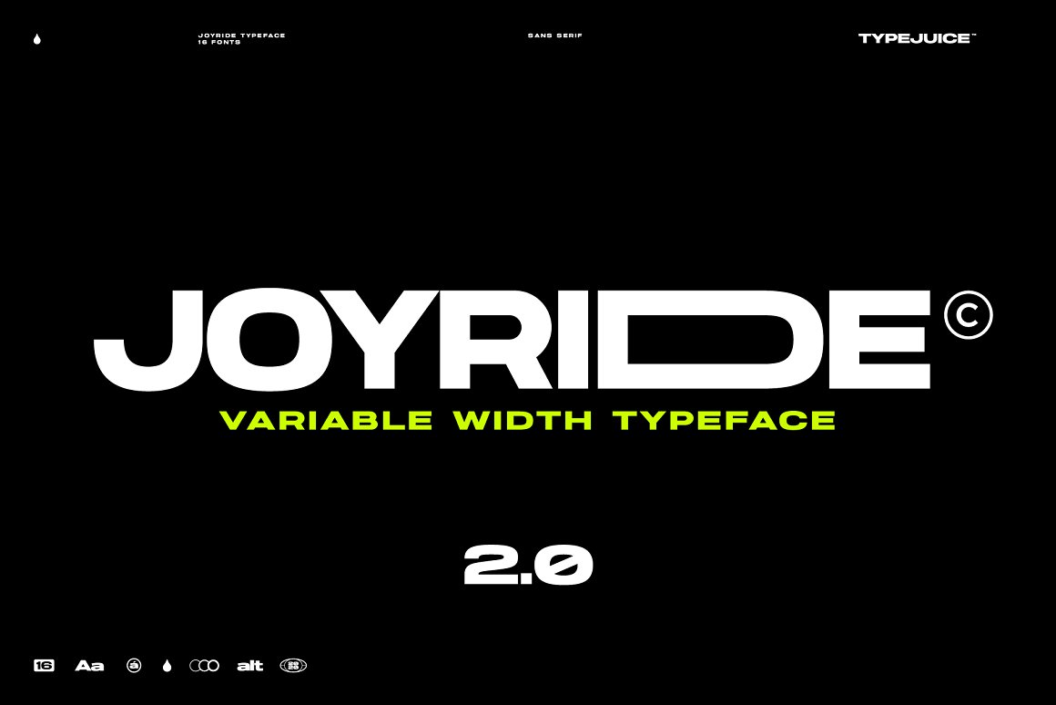 极简海报可变宽度无衬线英文字体 Joyride Extended Typeface 设计素材 第2张