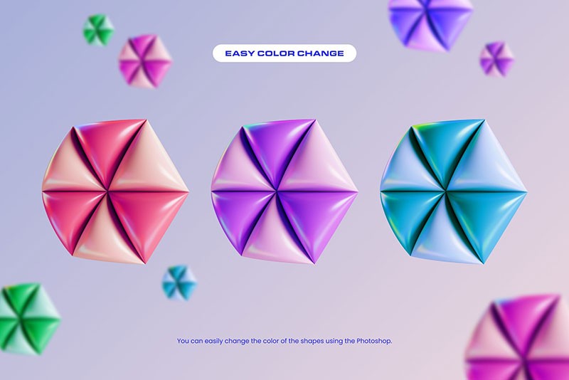220+彩色3D立体几何形状素材PNG 图片素材 第6张