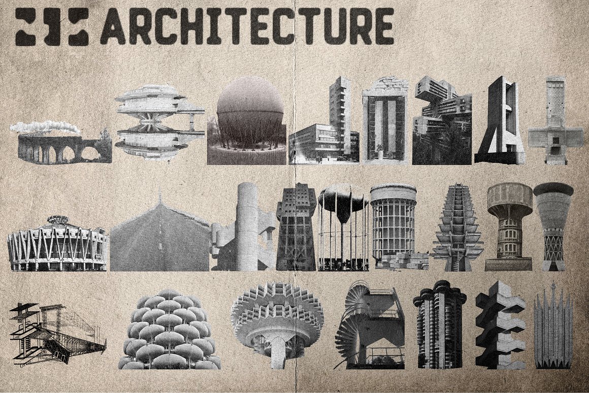 1100多个复古废土风格灾难片风格建筑主义工业机器艺术拼贴PNG素材包 The-Constructivist-Pack-Graphics 图片素材 第6张