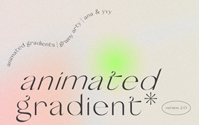 40+种复古多彩全息渐变艺术美学颗粒状风格纹理动画背景MP4视频素材包 Animated Gradient 2.0