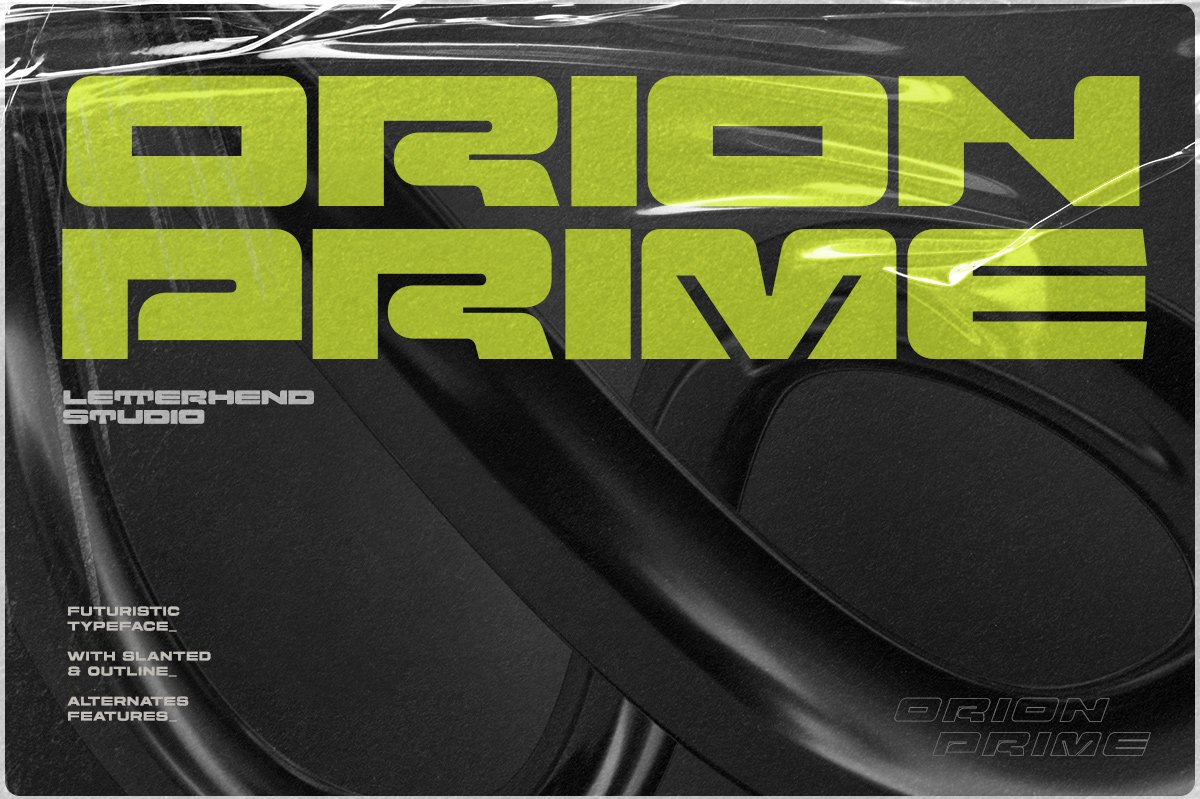 猎户座未来主义科技风沉重大胆突出无衬线粗体英文字体 Orion Prime 设计素材 第2张
