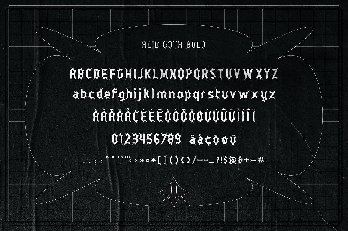 新野蛮主义风格酸性复古波浪怪诞Y2K垃圾风格哥特字体包 Acid Goth 设计素材 第8张