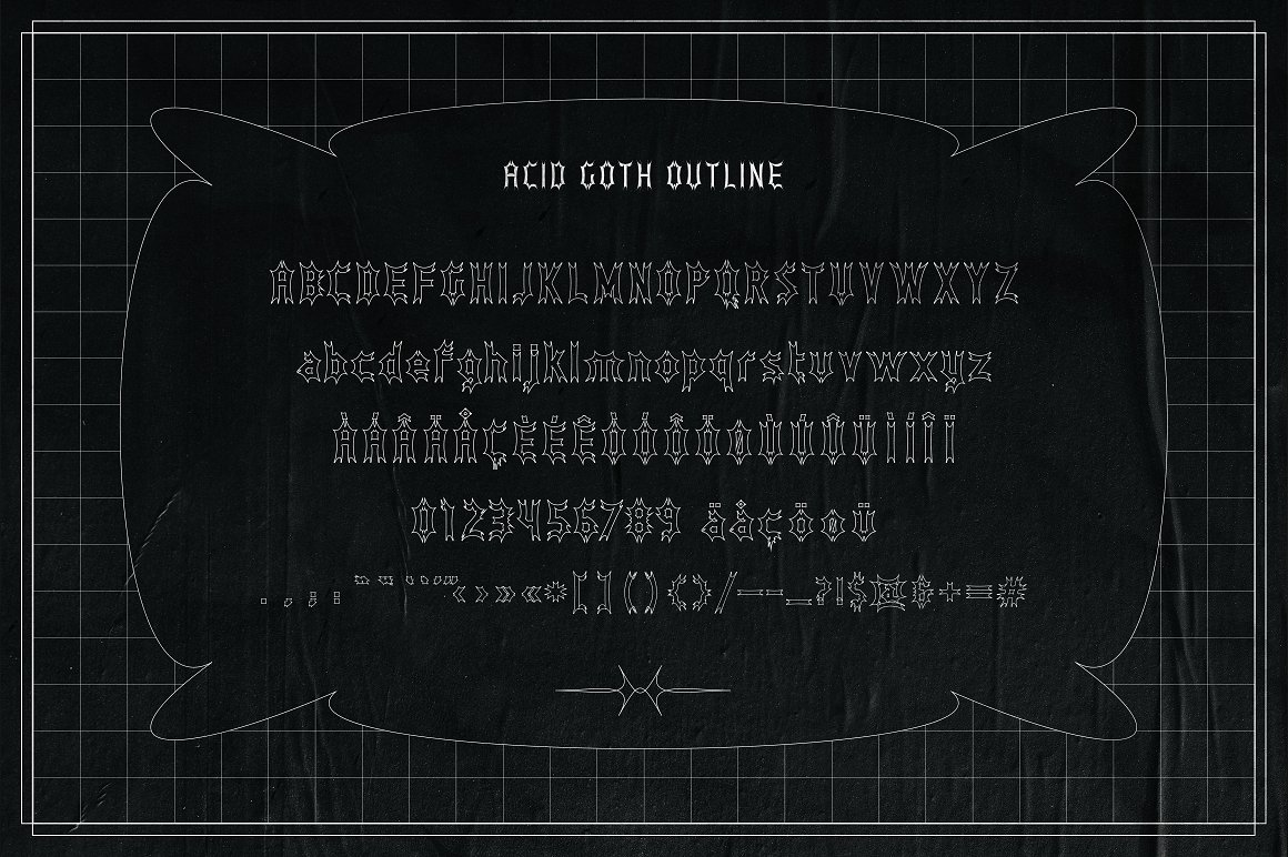 新野蛮主义风格酸性复古波浪怪诞Y2K垃圾风格哥特字体包 Acid Goth 设计素材 第9张
