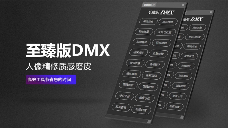 PS插件：至臻版DMX一键自动人像精修质感磨皮修图插件 支持PS 2023最新win/mac 插件预设 第2张