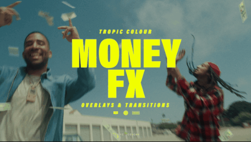 50多个嘻哈说唱风格擦拭金钱货币镜头飘散一键拖放转场过渡视频素材 Tropic Colour - Money FX 影视音频 第1张