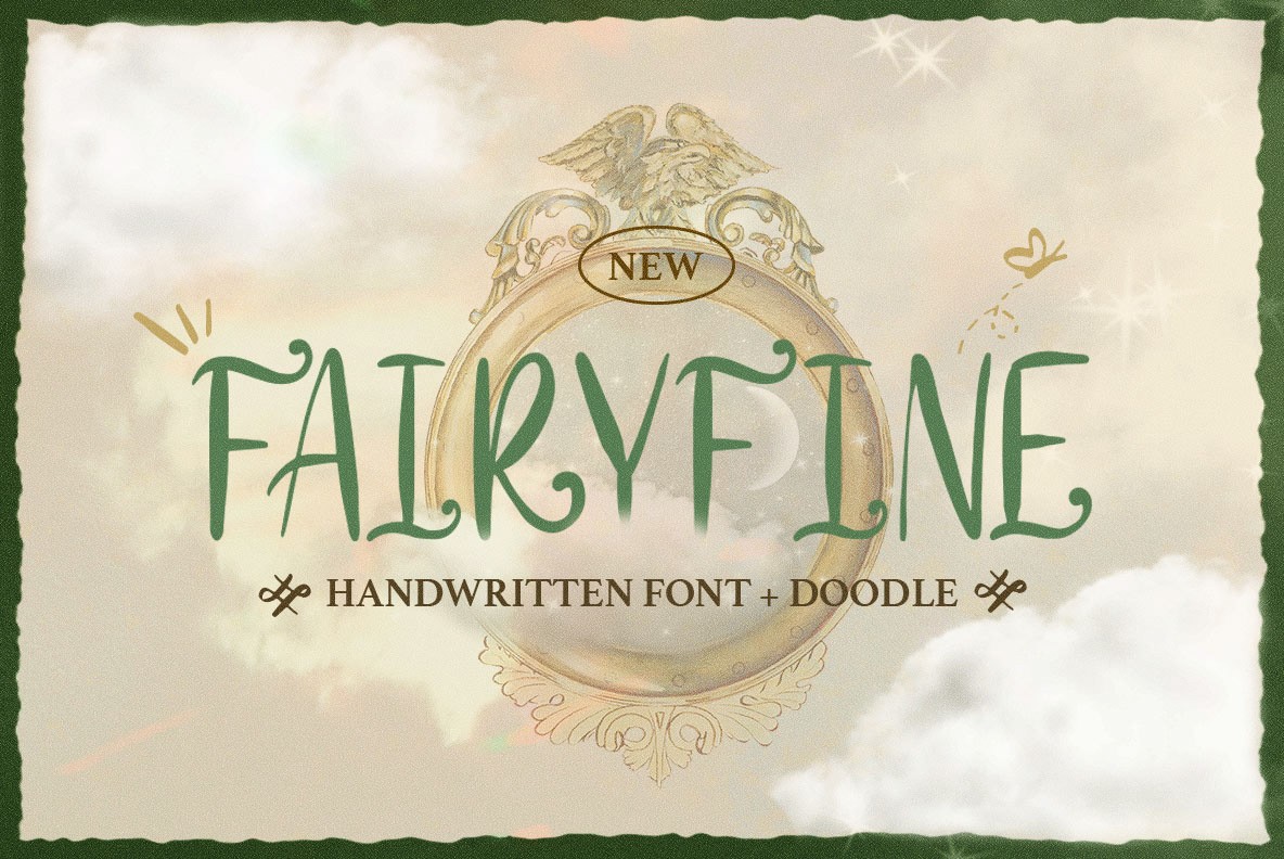 Fairyfine涂鸦手绘英文字体，免费可商用 设计素材 第1张