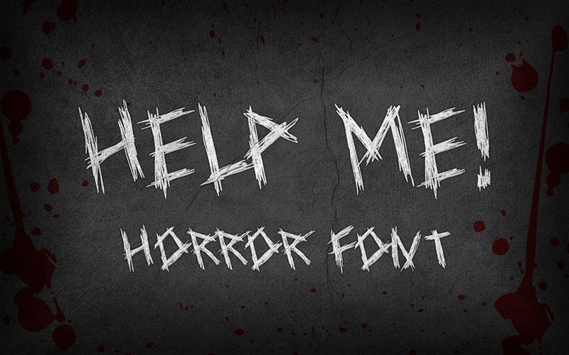 Help Me恐怖划痕英文字体，免费可商用 设计素材 第1张