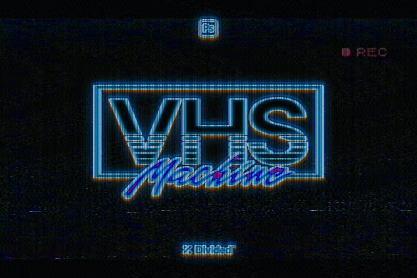 复古怀旧VHS旧电视机器效果PSD样机模板 VHS Machine Retro Effect 样机素材 第1张