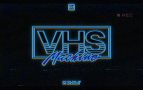 复古怀旧VHS旧电视机器效果PSD样机模板 VHS Machine Retro Effect