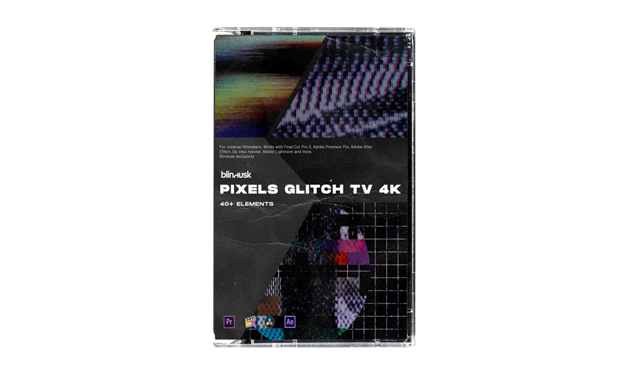 独特4K像素电视故障失真毛刺纹理叠加音效素材+视频素材 Blindusk PIXELS GLITCH TV 影视音频 第1张
