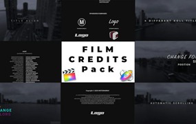 FCPX插件：电影演职人员文字标题片头片尾滚动字幕动画效果模板 Film Credits Pack