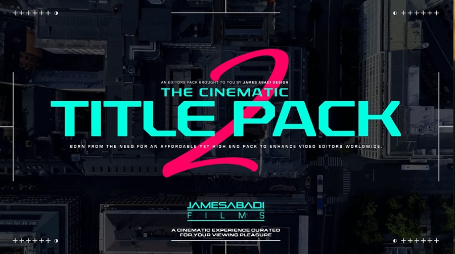 James Abadi 高质量专业创意电影场景边框图标标题PNG素材+PR模板+PSD模板素材包 The Cinematic Title Pack V2 图片素材 第1张