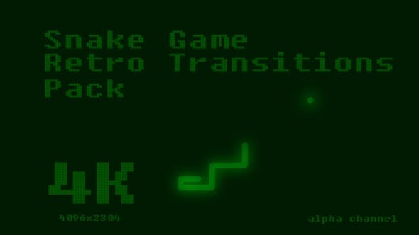复古贪吃蛇游戏转场过渡包视频素材 Snake Game Retro Transitions Pack 影视音频 第1张