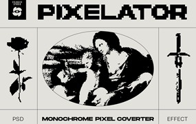 超酷高分辨率复古时尚像素风图像PSD样机模板 Evlogiev – PIXELATOR