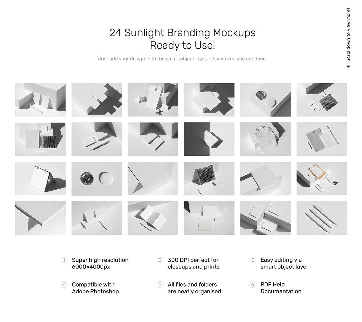 Sunlight Branding Mockups 24款质感名片信纸徽章折页文具品牌VI应用设计作品贴图ps样机素材 . 第12张