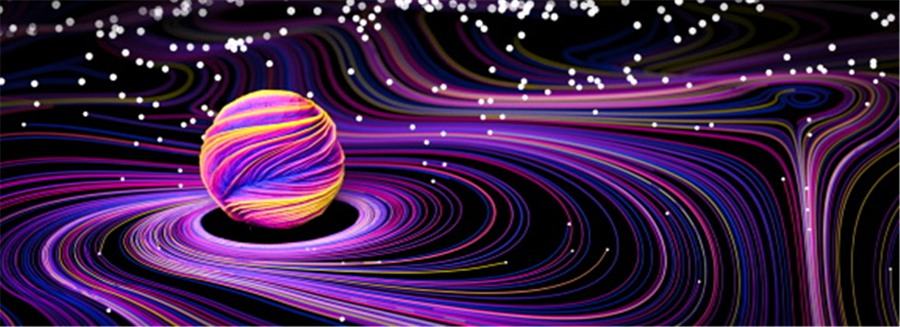 13款抽象炫酷未来宇宙星球波浪曲线背景图片PS素材 Line Universe Background . 第2张