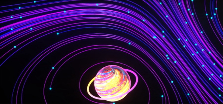 13款抽象炫酷未来宇宙星球波浪曲线背景图片PS素材 Line Universe Background . 第3张