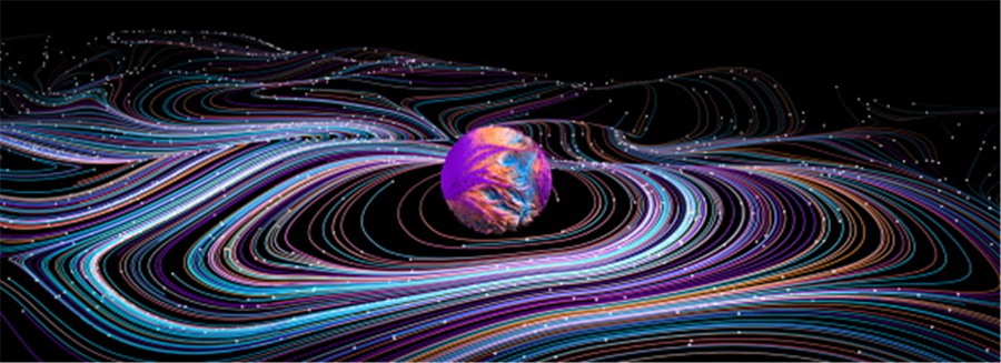 13款抽象炫酷未来宇宙星球波浪曲线背景图片PS素材 Line Universe Background . 第14张
