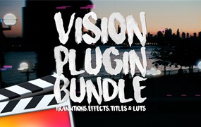 FCPX插件：油管大神Vlog标题效果光效转场过渡插件包 Vision Plugin Bundle