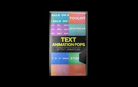 粗体风格专业级商业音乐视频动画文本标题AE+PR模板 Tropic Colour ANIMATED TEXT POPS