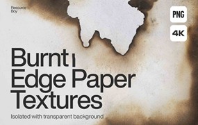 100种复古感做旧烧焦边缘纸张纹理 Resource Boy – Burnt Edge Paper Textures