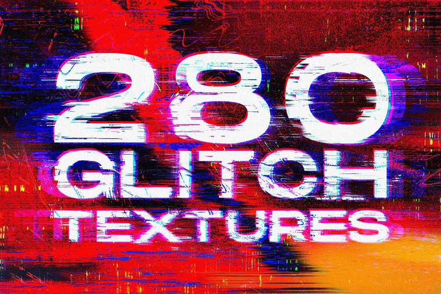280个数字艺术故障毛刺失真叠加纹理 Visual Fear 280 Glitch Distortion textures 图片素材 第1张
