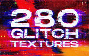 280个数字艺术故障毛刺失真叠加纹理 Visual Fear 280 Glitch Distortion textures