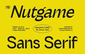 Nutgame现代英文无衬线字体完整版