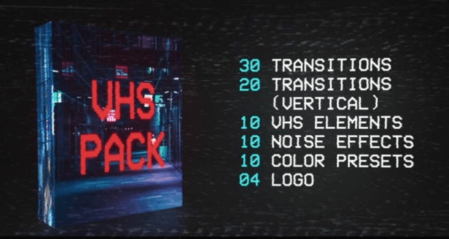 84个旧电视雪花数字失真元素噪声转场过渡噪声效果视频素材 VHS Pack 视频素材 第1张