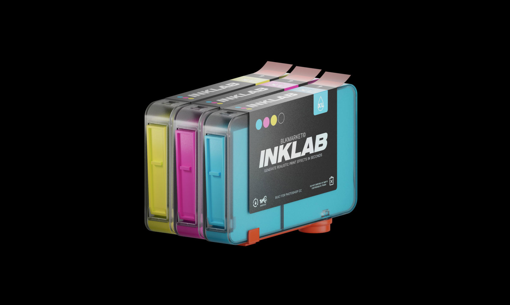 一键式完全可定制墨迹颜色打印效果PS插件 Blkmarket INKLAB XL + Presets v1.0.3 插件预设 第1张