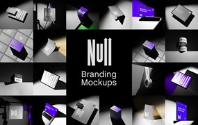 Null Branding Mockups Kit 20款极简iPad海报包装手提袋胶带名片记事本VI设计作品贴图PSD样机