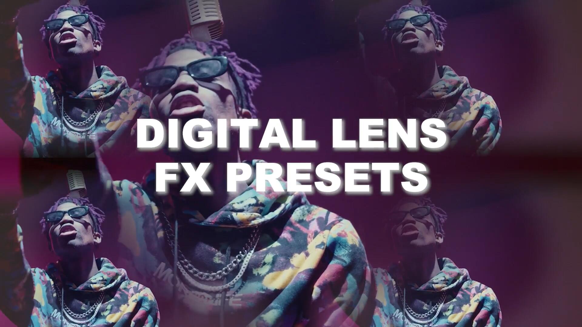 PR预设：新潮嘻哈风格线性万花筒鱼眼棱镜雾霾滤镜效果预设 AKV Studios – Digital Lens FX Presets 插件预设 第5张