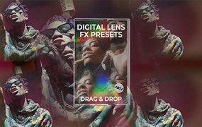 PR预设：新潮嘻哈风格线性万花筒鱼眼棱镜雾霾滤镜效果预设 AKV Studios – Digital Lens FX Presets