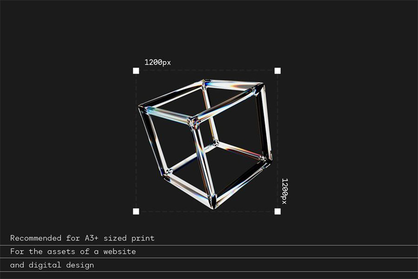 PS资源-3D立体镀珞镭射玻璃质感几何形状图形元素素材 图片素材 第3张