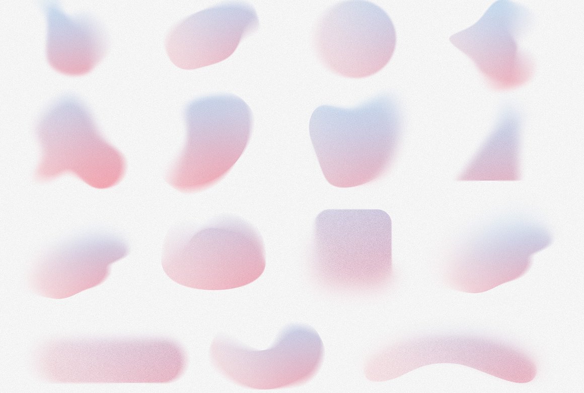 40款优雅弥散光颗粒渐变网格形状抽象艺术背景图形PNG元素壁纸桌面设计套装 Grainy Mesh Gradient Shape Maker PSD 图片素材 第4张