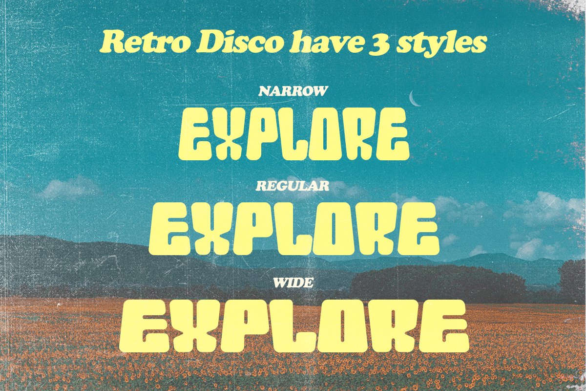 俏皮感时尚复古品牌海报徽标设计装饰英文字体 Retro Disco - Unique Retro Display 设计素材 第6张