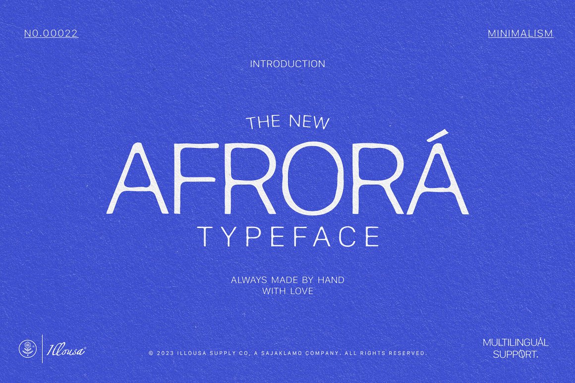 英文字体：复古极简打印机油墨印花海报标题排版无衬线英文字体 Afrora Vintage Print Font 设计素材 第1张