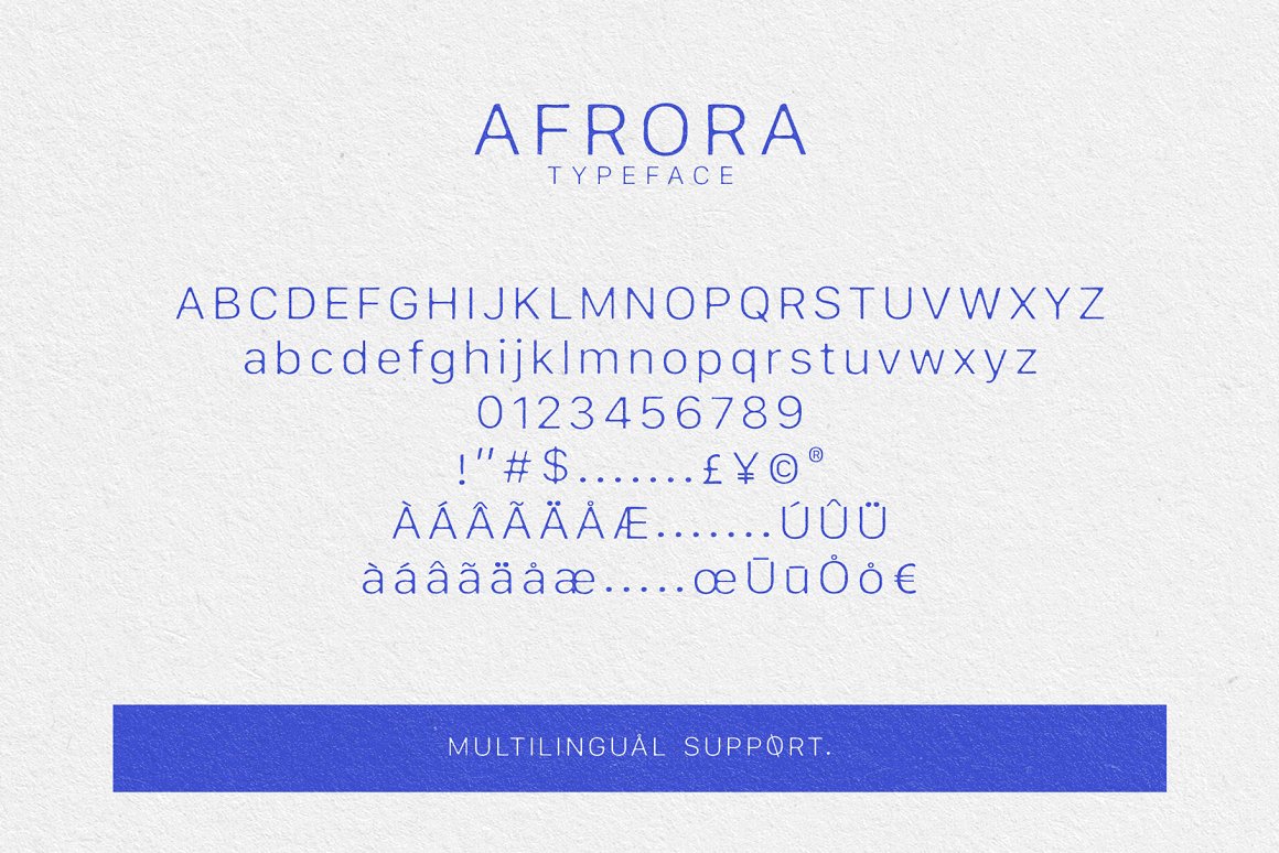 英文字体：复古极简打印机油墨印花海报标题排版无衬线英文字体 Afrora Vintage Print Font 设计素材 第2张
