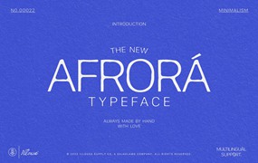 英文字体：复古极简打印机油墨印花海报标题排版无衬线英文字体 Afrora Vintage Print Font