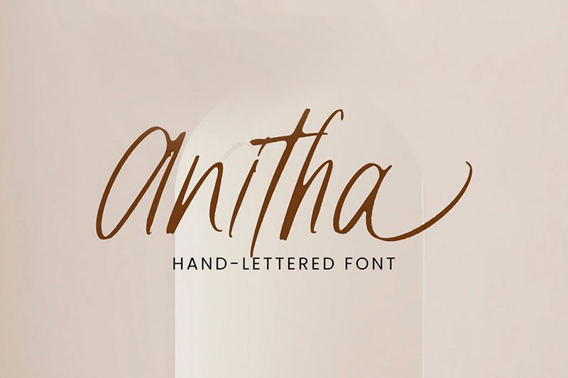 Anitha书写风格的英文字体 设计素材 第1张