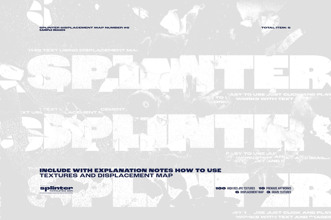 100+高分辨率破碎碎片艺术置换贴图JPG纹理排版背景包 Splinter by nicholasasmita 图片素材 第5张