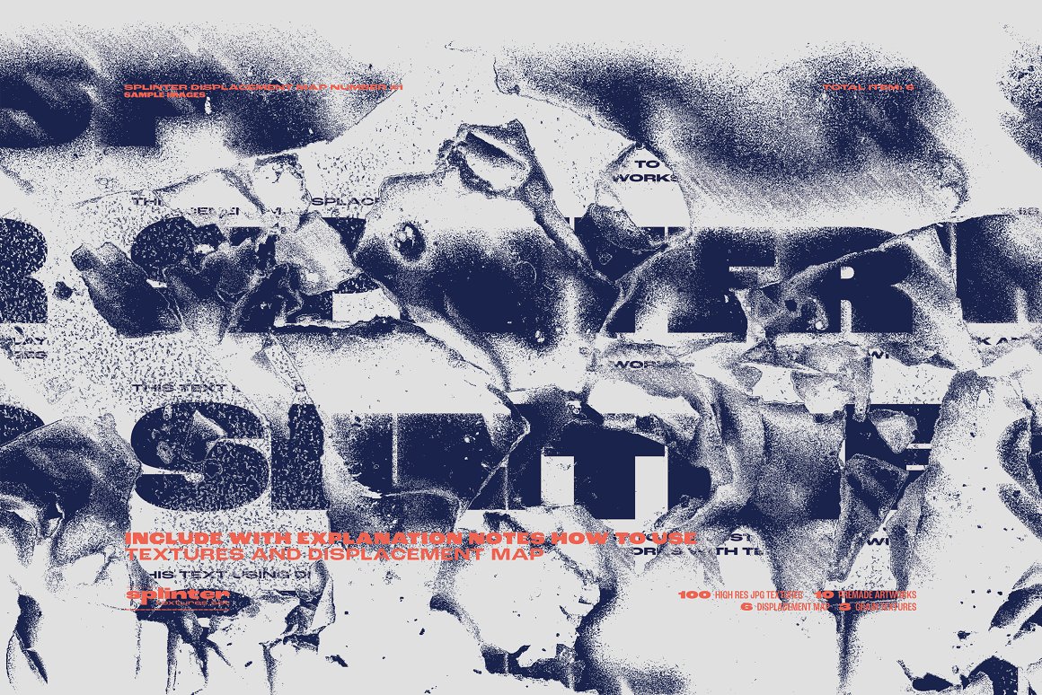 100+高分辨率破碎碎片艺术置换贴图JPG纹理排版背景包 Splinter by nicholasasmita 图片素材 第10张