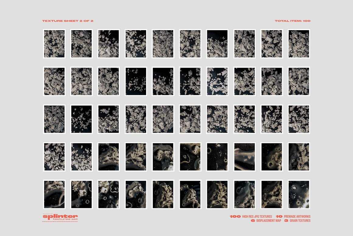 100+高分辨率破碎碎片艺术置换贴图JPG纹理排版背景包 Splinter by nicholasasmita 图片素材 第11张