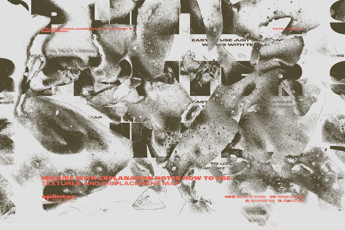 100+高分辨率破碎碎片艺术置换贴图JPG纹理排版背景包 Splinter by nicholasasmita 图片素材 第12张