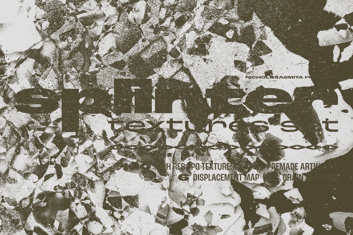 100+高分辨率破碎碎片艺术置换贴图JPG纹理排版背景包 Splinter by nicholasasmita 图片素材 第14张