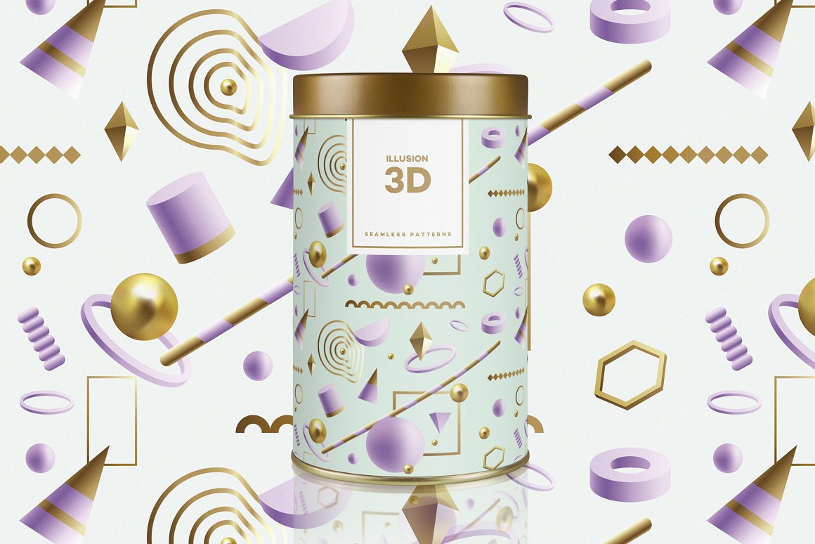 高分辨率幻觉3D几何元素无缝图案PNG海报设计素材 Polar Vectors Illusion-3D-Geometric-Objects 图片素材 第17张