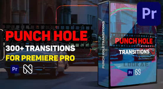 PR预设：350多个复古胶片打孔划痕故电影过渡预设 Punch Hole Transitions 插件预设 第1张