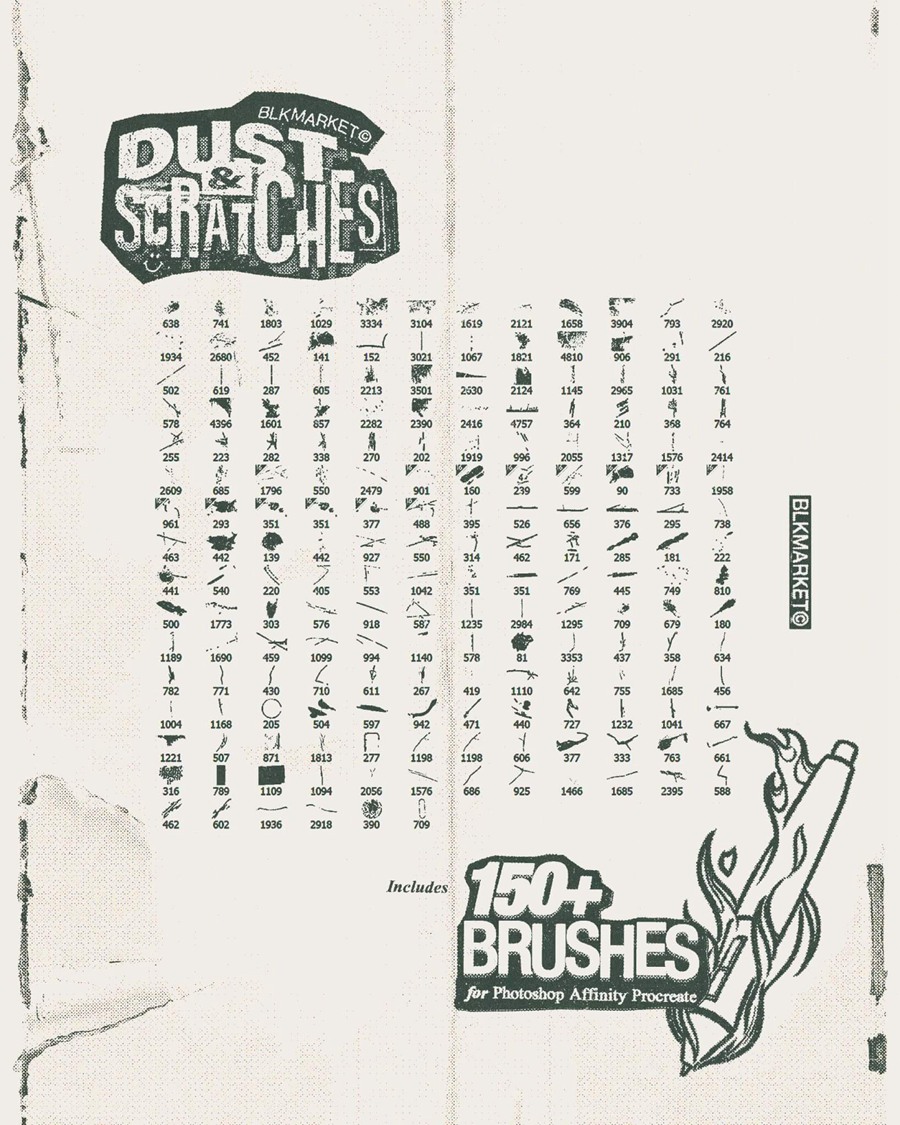 120多种高分辨率灰尘肮脏粗糙损划痕纹理叠加素材 Blkmarket – Dust & Scratches 图片素材 第5张