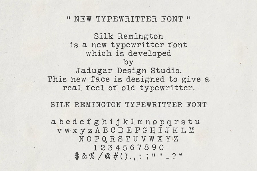 复古机器打印机油墨打印粗糙质感英文字体 Silk Remington font 设计素材 第3张