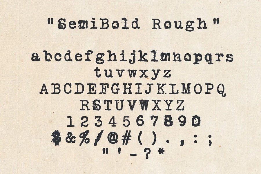 复古机器打印机油墨打印粗糙质感英文字体 Silk Remington font 设计素材 第7张